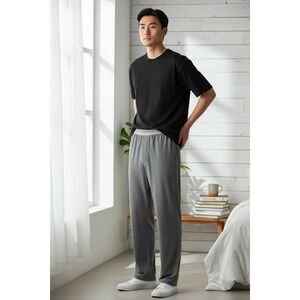 Men's Duluth Trading Co Gray Lounge Pants Elastic Waist Soft Knit Size L